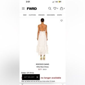 Rococo sand off white xs sold out online